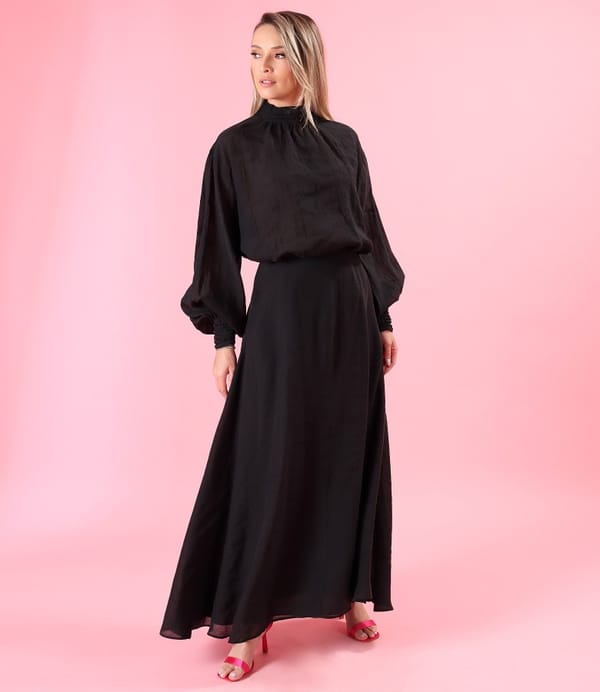 Bluza cu fusta lunga din tencel