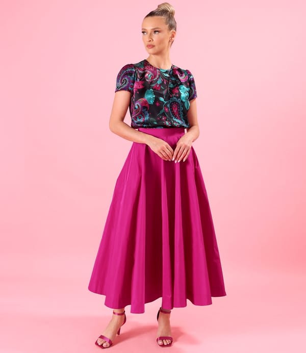 Bluza eleganta din matase naturala imprimata cu motive paisley