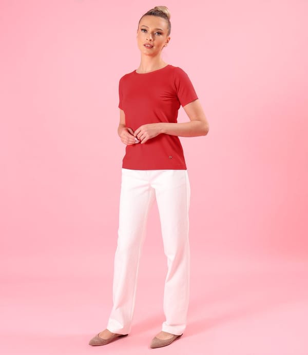 Bluza cu maneci scurte din jerse elastic uni