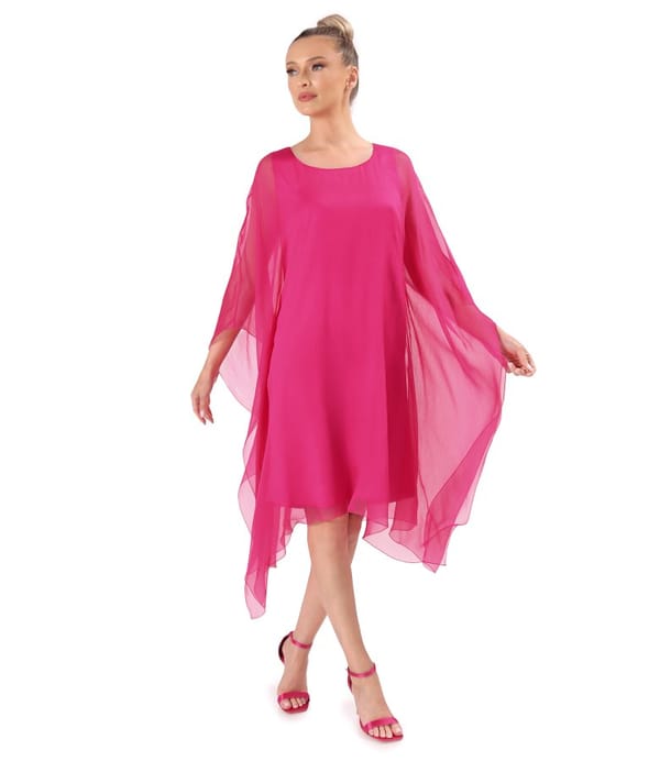 Rochie fluture din voal de matase naturala