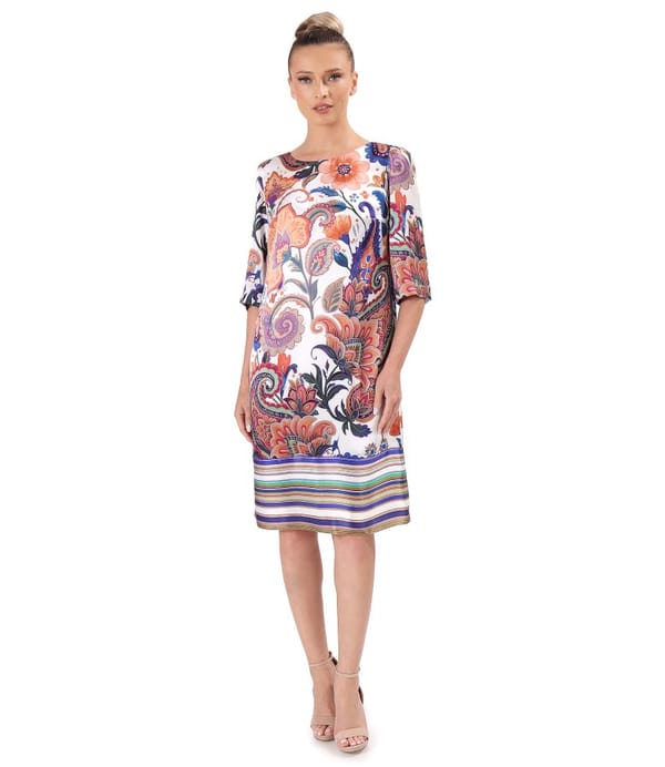 Rochie lejera din matase naturala imprimata cu motive paisley