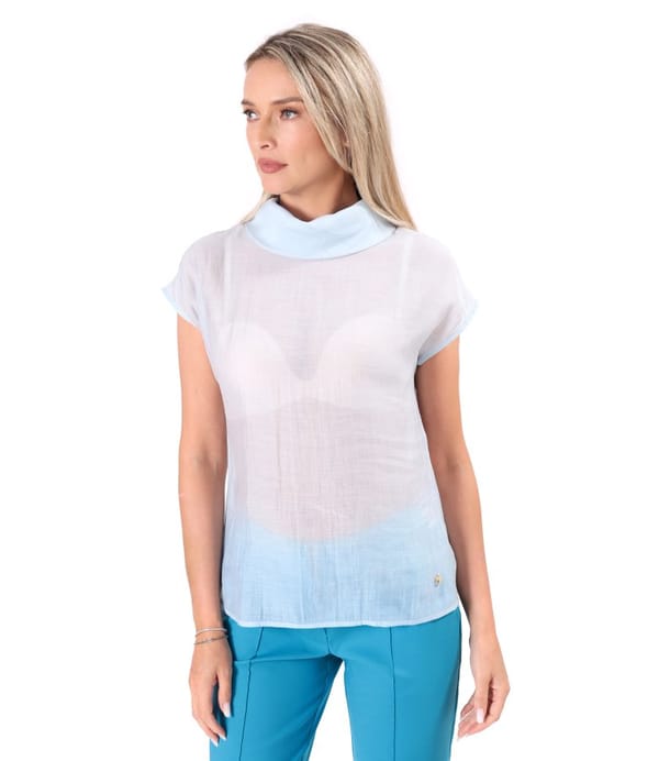 Bluza din tencel cu nasturi la spate