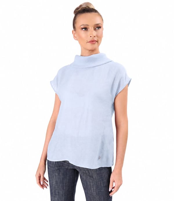 Bluza din tencel cu nasturi la spate