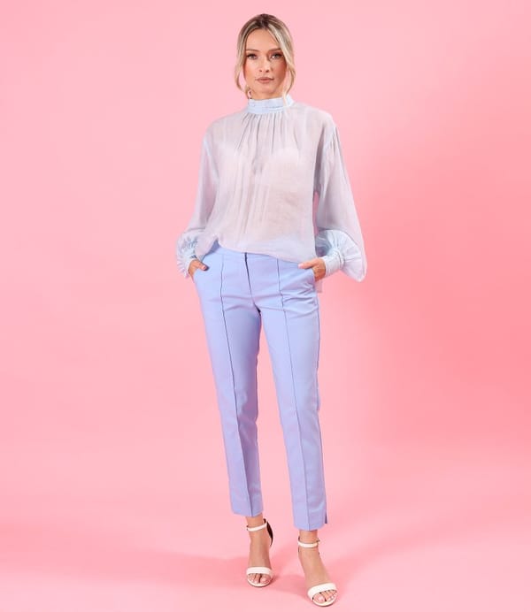 Bluza eleganta din tencel cu maneci lungi