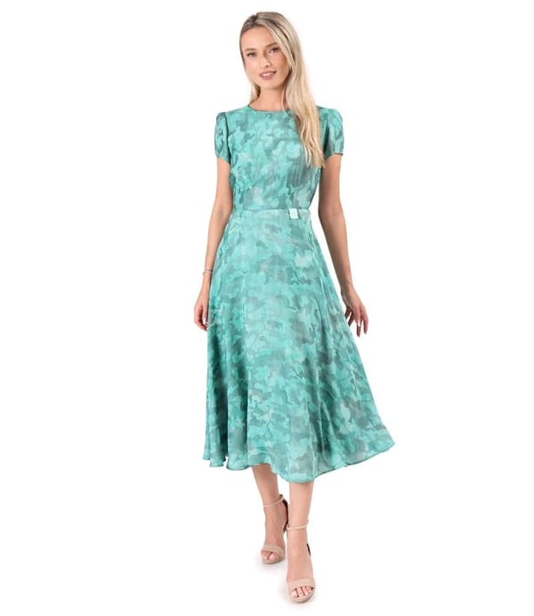 Rochie midi eleganta din viscoza imprimata