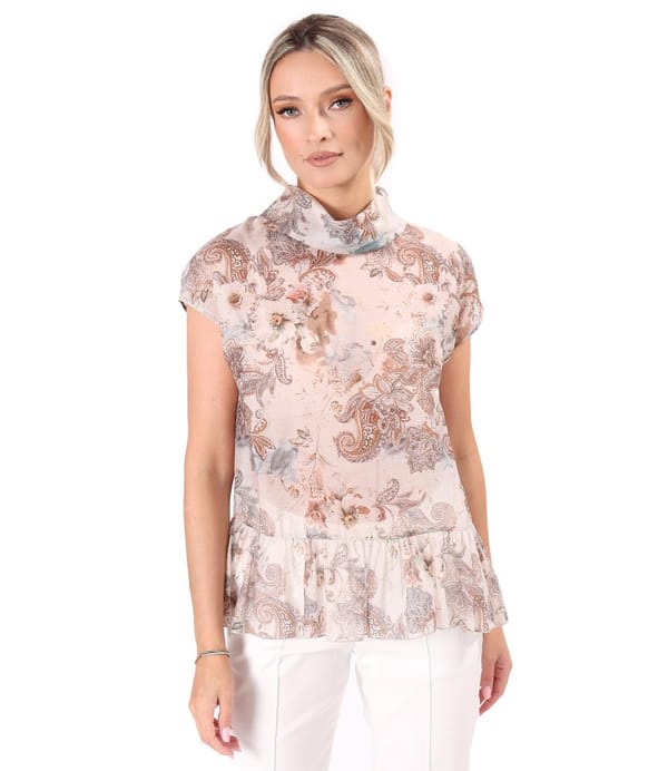 Bluza eleganta cu tencel imprimat cu motive paisley