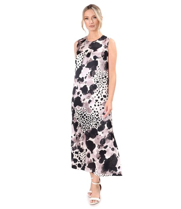 Rochie eleganta lunga din matase naturala cu slit lateral