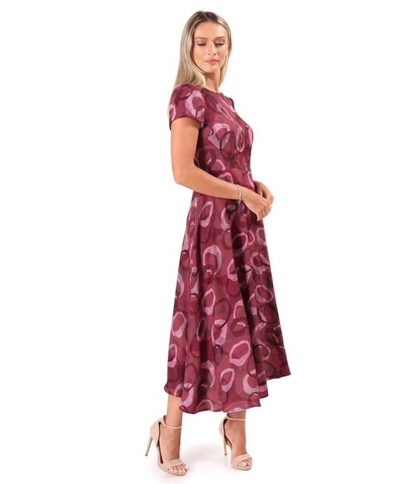 Rochie midi eleganta din viscoza imprimata