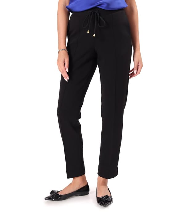 Pantaloni lejeri din stofa plina tip scuba cu bumbac