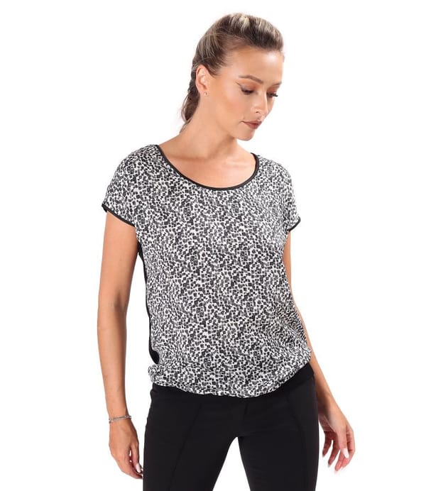 Bluza lejera cu fata imprimata cu motive geometrice