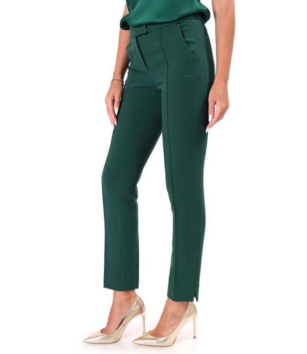 Pantaloni pana din stofa elastica cu viscoza si tencel