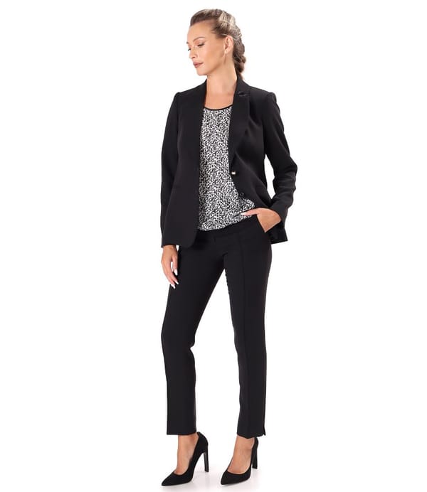 Pantaloni pana din stofa elastica cu viscoza si tencel
