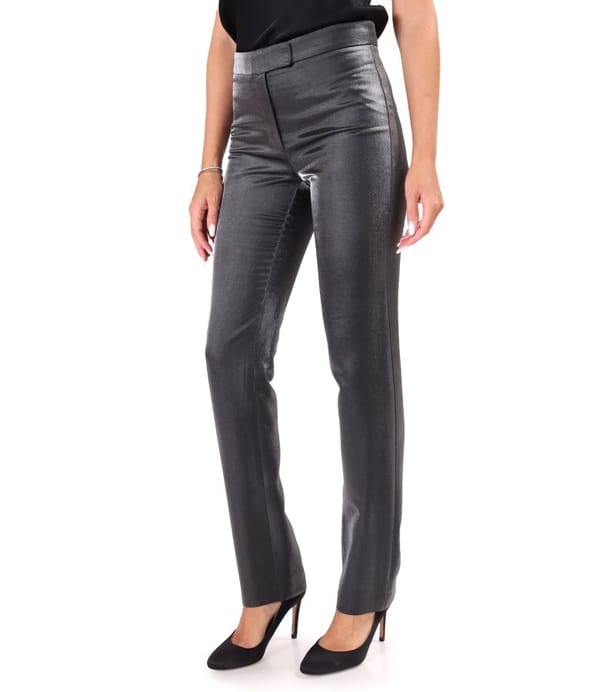 Pantaloni pana din tesatura cu aspect satinat
