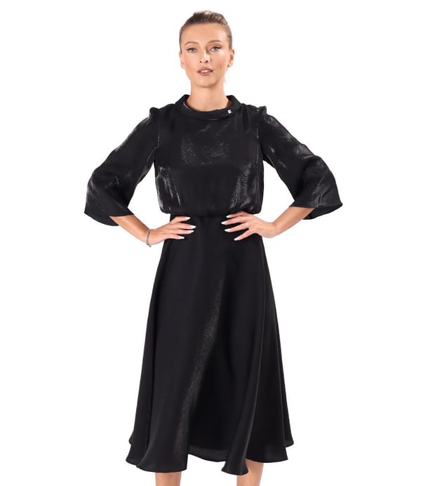 Rochie midi din tesatura satinata