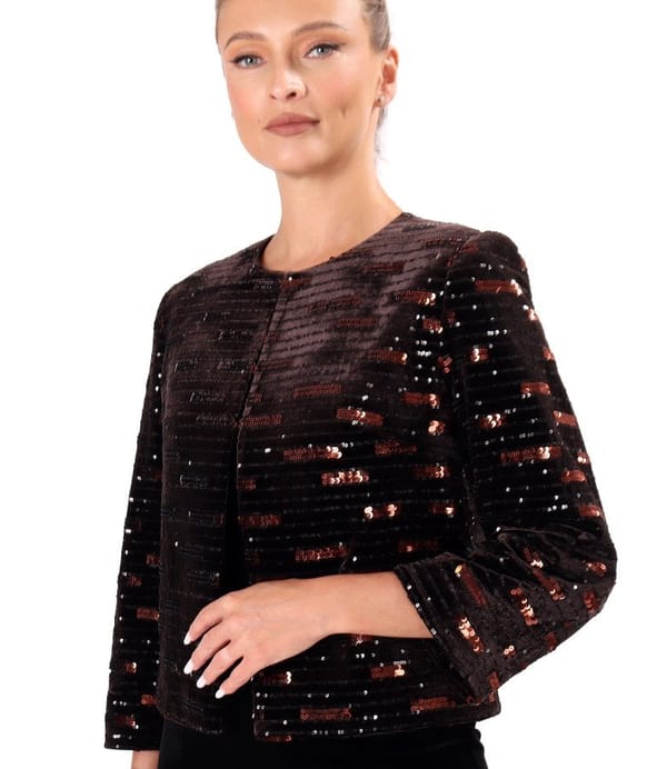 Bolero din catifea elastica cu paiete
