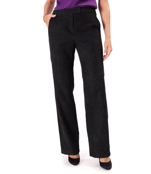 Pantaloni drepti din stofa groasa cu lycra si viscoza