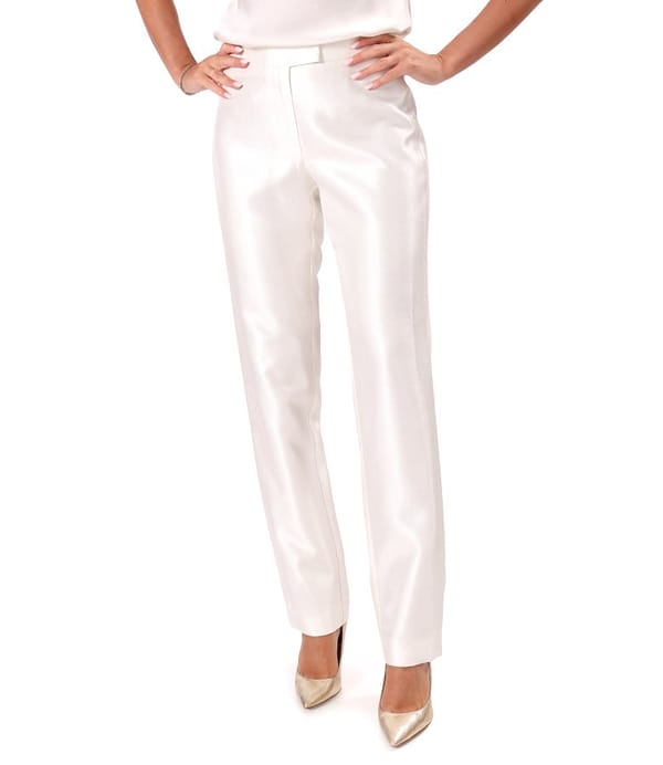 Pantaloni pana din tesatura cu aspect satinat