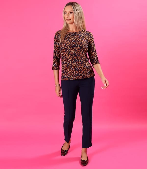 Bluza din jerse elastic de viscoza imprimat