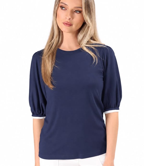 Bluza eleganta din jerse elastic cu maneci 3/4
