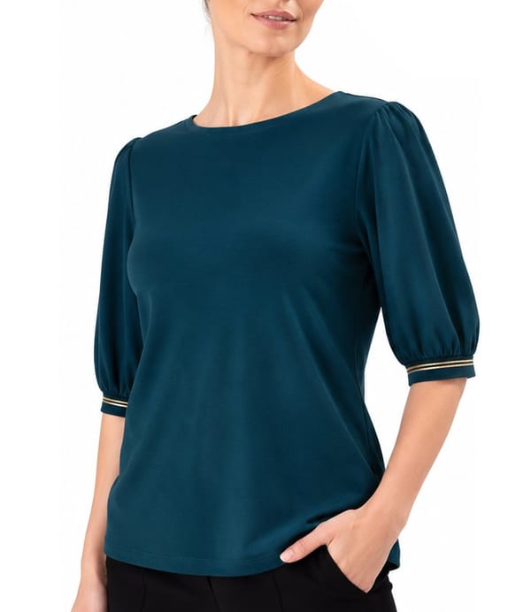 Bluza eleganta din jerse elastic cu maneci 3/4