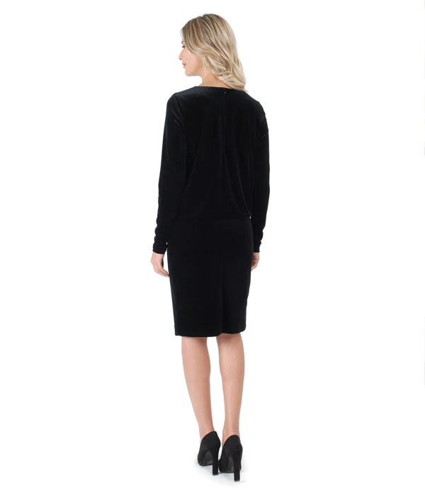 Rochie eleganta din catifea elastica neagra