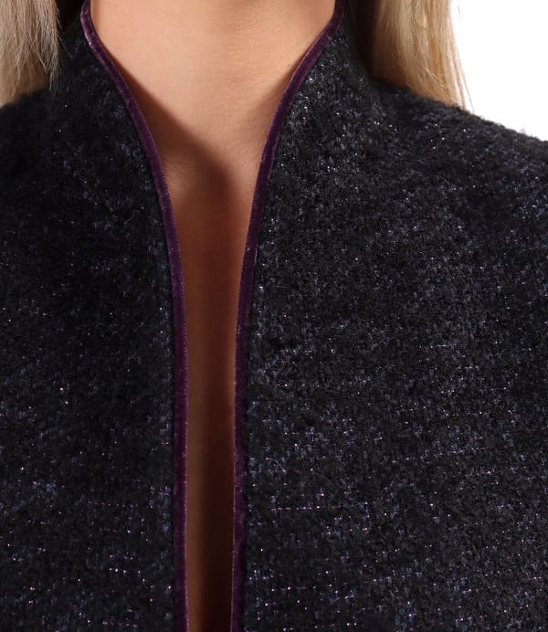 Sacou elegant din bucle cu lana si alpaca cu fir de efect metalizat