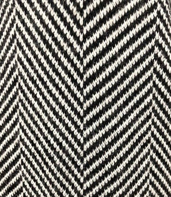 Cardigan lung tricotat cu lana si alpaca, cu model zigzag si cordon in talie