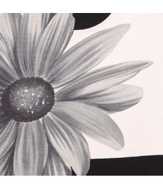 Fusta jerse alb negru cu floare imprimata