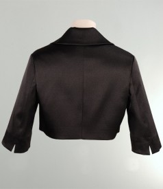 Bolero negru din tesatura satinata elastica