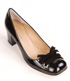 Pantofi Via Montenapoleone din piele lacuita neagra 4043