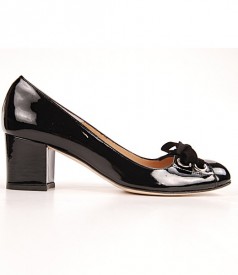 Pantofi Via Montenapoleone din piele lacuita neagra 4043