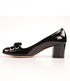 Pantofi Via Montenapoleone din piele lacuita neagra 4043