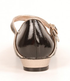 Balerini din piele lacuita neagra Irregular Choice 3585