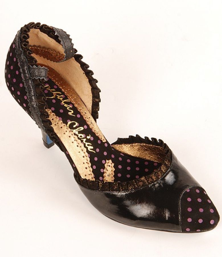 Pantofi din piele lacuita neagra Irregular Choice 3576