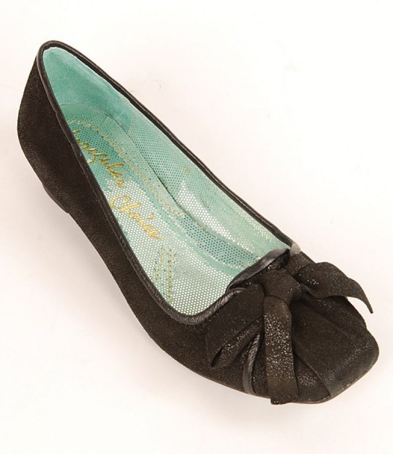 Balerini din piele  neagra cu efect pigmentat Irregular Choice 3585