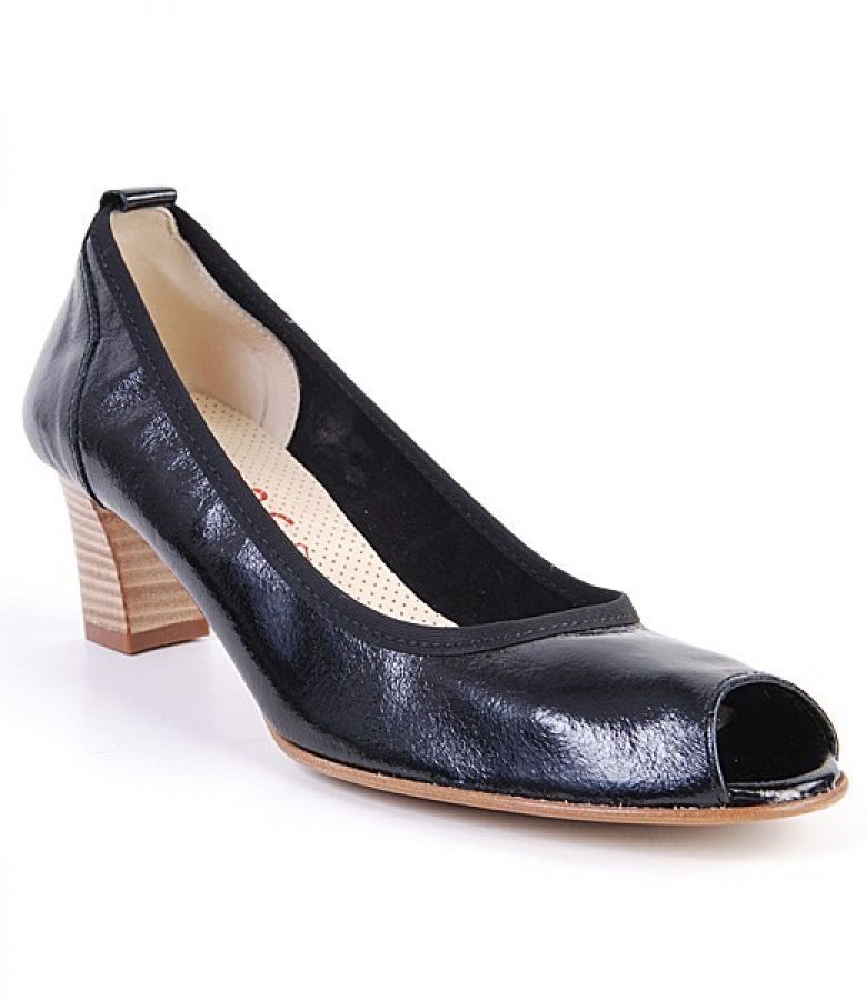 Pantofi Astore din piele lacuita neagra S44E