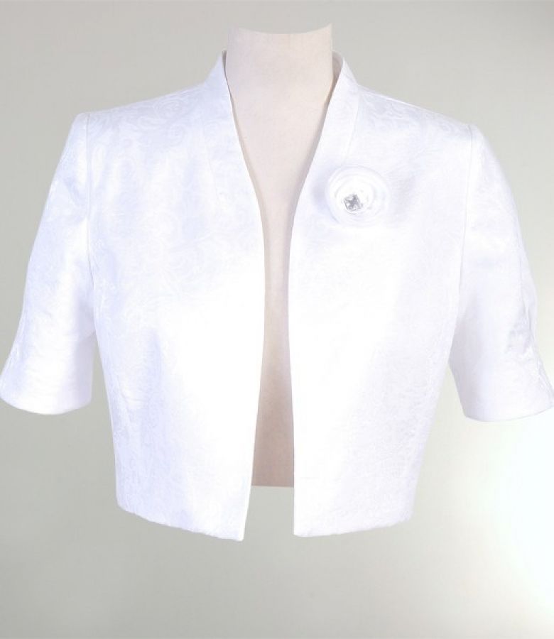 Bolero jaquard alb