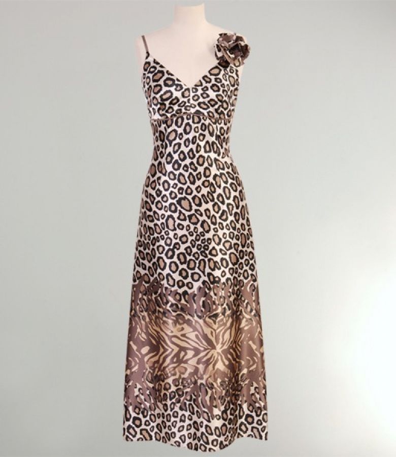 Rochie lunga din saten elastic cu bretele
