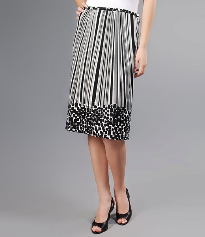 Fusta jerse cu imprimeu geometric