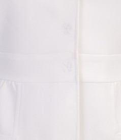 Sacou elegant alb din stofa elastica
