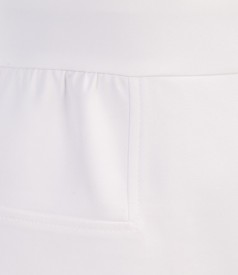 Sacou elegant alb din stofa elastica