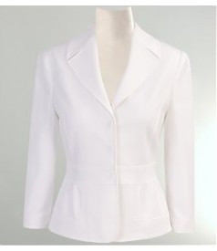 Sacou elegant alb din stofa elastica