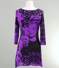 Bluza evazata cu imprimeu Marilyn Monroe