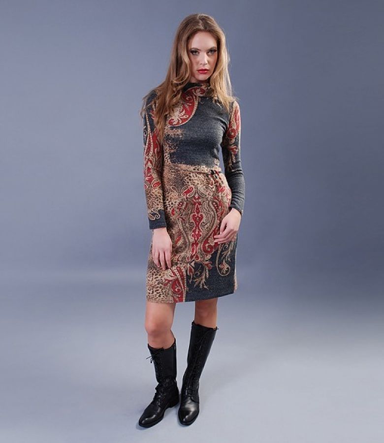 Rochie din jerse cu guler