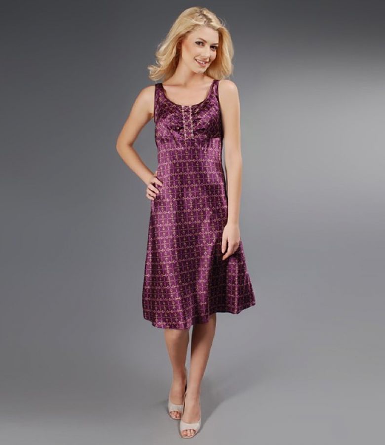 Rochie din saten elastic imprimat