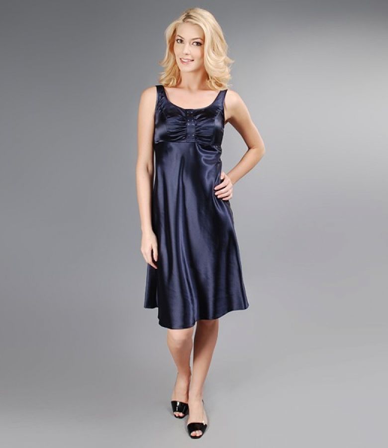 Rochie din saten elastic uni