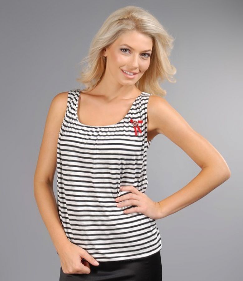 Tricou marinar din jerse cu dungi