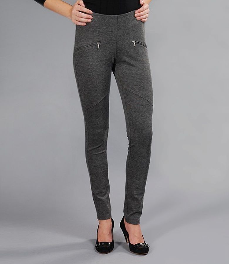 Pantaloni din jerse gros gri