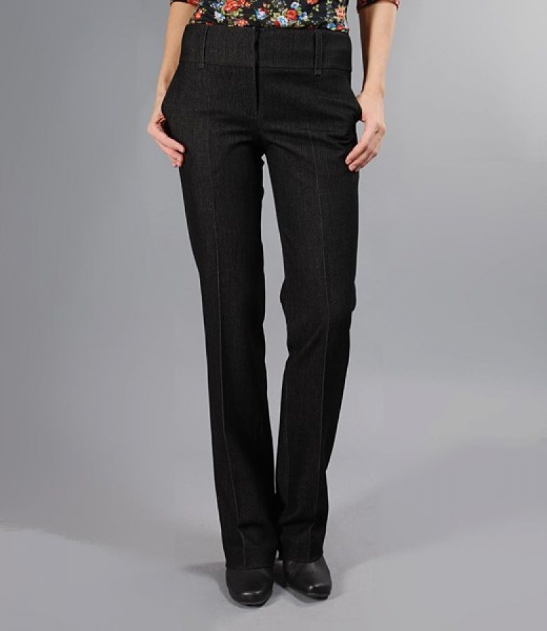 Pantaloni cu buzunare din tesatura elastica gri