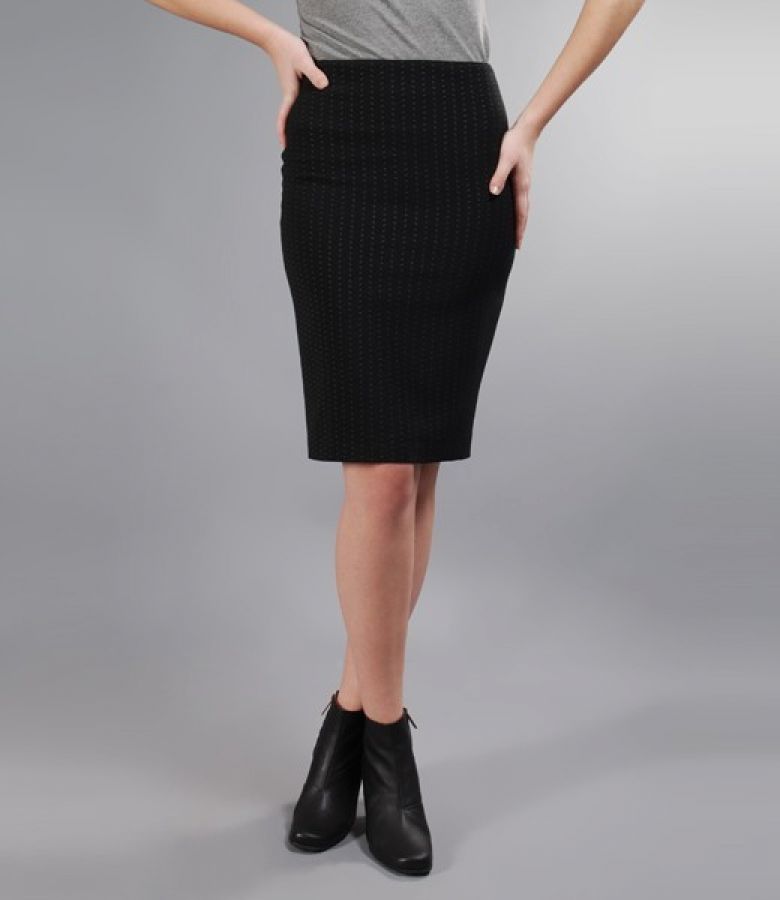 Fusta office din lana virgina elastica
